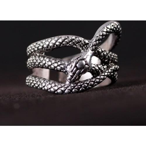 Fashion new punk snake ring men and women simple adjustable ring couple birthday jewelry gift wholesale