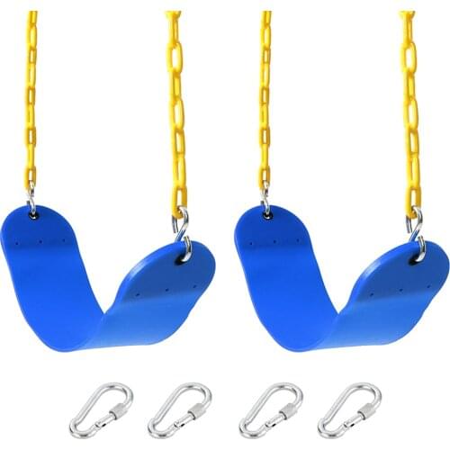 Swings Seat Playground Swing Set with EVA Seats Plastic Coated Chain Snap Hooks and Carabiners