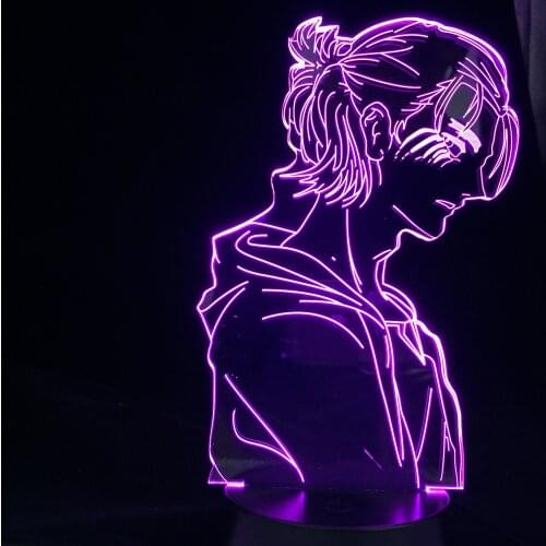Eren Serenity Attack on Titan Shingeki No Kyojin Remote 3d Night Lamp Led Light Anime Decor Night Light Kids Birthday Gift