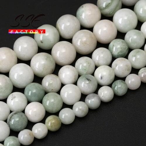 Wholesale Natural Stone Green Grey Jades Chalcedony Beads Round Loose Beads 4/6/8/10/12 mm For Jewelry Making Necklace Bracelet