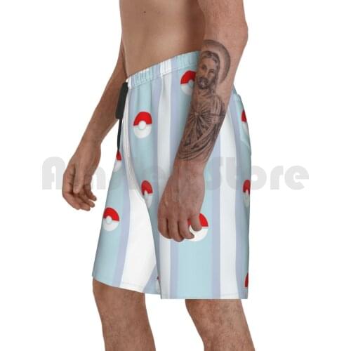 Beach Shorts Men Beach Pants Swimwear Pokeball Poke Ball Pocket Monster Game Anime Manga Japan Japanese Nihon