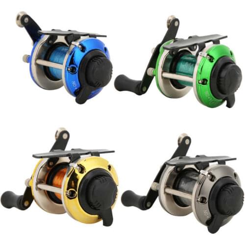 Professional Fishing Reel Metal Spool Spinning Winter Ice Fishing Reel Small Plate Wheel Lateral Reel with Line Tackle