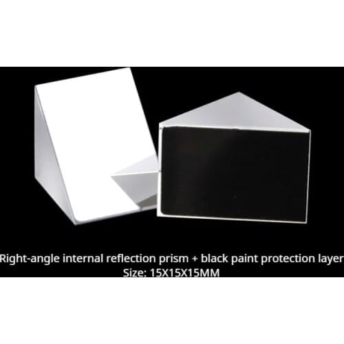Right Angle Inner Reflecting 15mm Optics Experiment Mirror Reflective Internal Reflection Prism Black Paint Protection Layer
