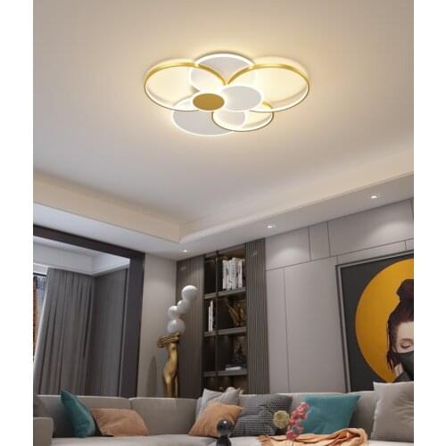 Modern minimalist iron led hall ceiling lamp atmospheric Nordic living room ceiling light creative round room Ceiling lighting