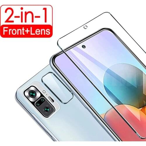 2IN1 Screen Protector Glass+Camera Film For Xiaomi Redmi 10 10S 9 9S 9T 8T 8 Pro Max 8A 9A 9C 9AT Mi Poco X3 NFC M3 10T Pro Lite
