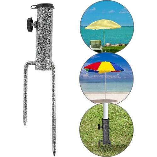 Patio Umbrella Iron Anchor Beach Umbrella Heavy Duty Metal Ground Grass Auger Holder Stands Outdoor Parasol Base Accessories