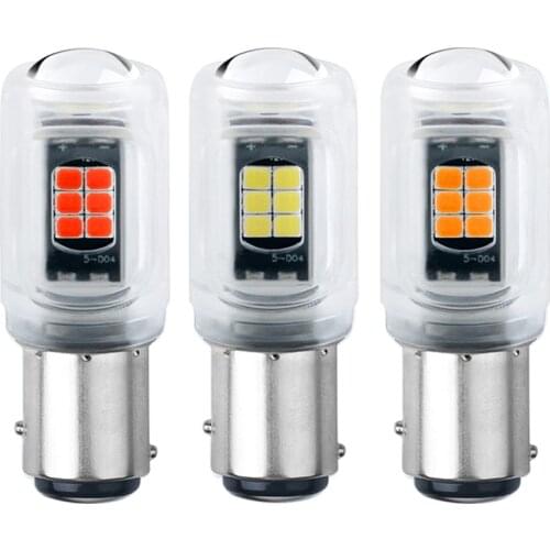 2PCS Car Led Bulbs 1156 BA15S P21W 1157 Bay15d P21 5w 3030 16SMD Turn Signal Light Auto Reverse Parking Light Glass Shell White