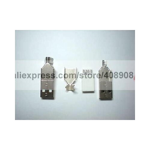 50 Pcs USB 4 Pin Plug Male Connector for PC Use SS