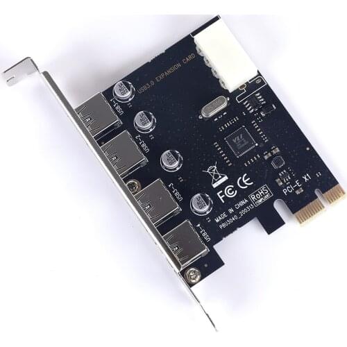 4 Ports USB PCIE Expansion Card PCI Express PCIe USB 3.0 High Speed Riser Card Computer Notebook Hard Drive Adapter