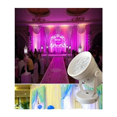 6pcs 12W RGB LED Spotlight KTV stage background lamp Wedding Colorful Party decoration LED Light 220v with plug White/warm white