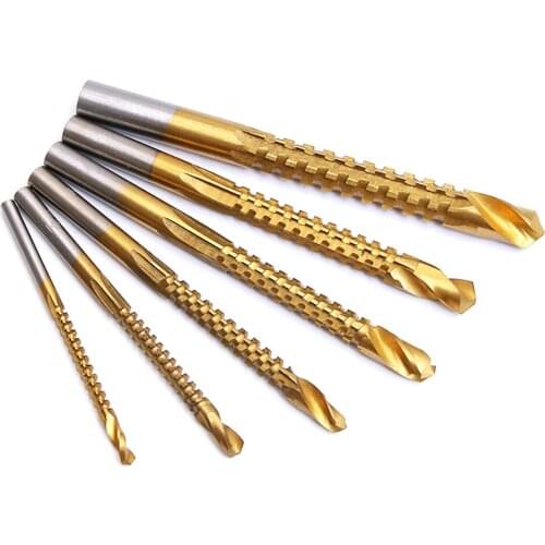 6pcs/set Serrated Drill Bit Twist Drill Household Metal Punch Woodworking Reaming Slot Multifunctional Hand Drill 3mm-8mm