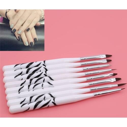 8 pcs/set Nail Paintbrush Art Plastic Sculpture Carving Emboss Modeling Builder Dotting Tools Beads 3D Nail Carving Pen