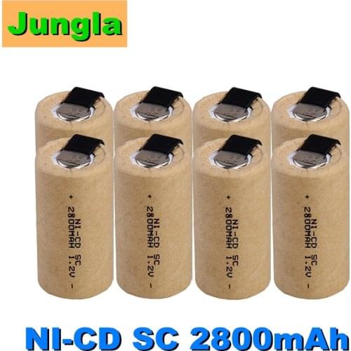 New SC 2800mah 1.2v battery NI-CD rechargeable batteries for makita bosch B&D Hitachi metabo dewalt for electric screwdriver