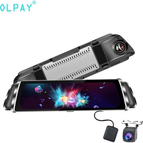 Car Dvr 10 Inch GPS Navigation Touch Screen Video Recorder Registrar Stream Mirror With RearView Camera night vision dash cam