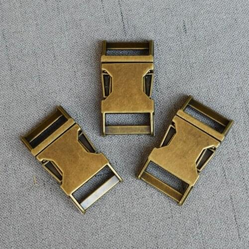 100 Pcs/Lot 20mm Bronze Metal Quick Side Release Buckles for Webbing Tactical Belt Dog Collar DIY Outdoor Luggage Accessories
