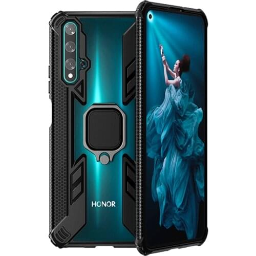 Transparent Armor Case For Huawei Honor 20 Pro V30 10i 10 20i 8A P30 Mate 20 P Smart Nova 5T 8X Pro Lite Ring Holder Clear Cover
