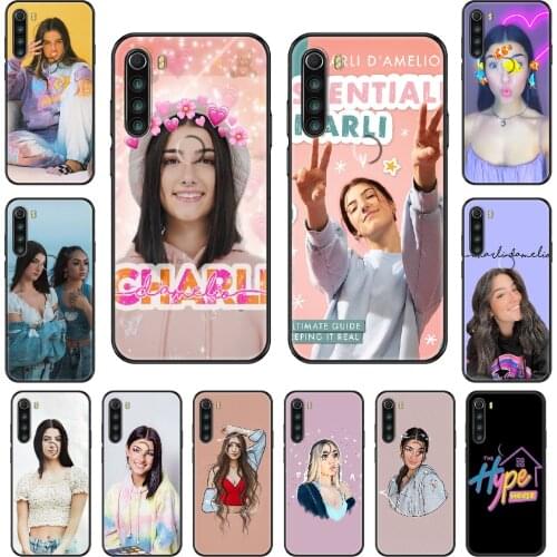 Hot Charli Damelio Phone case For Xiaomi Redmi Note S2 4 5 6 7 8 A S X Plus Pro black tpu waterproof 3D shell silicone Etui soft