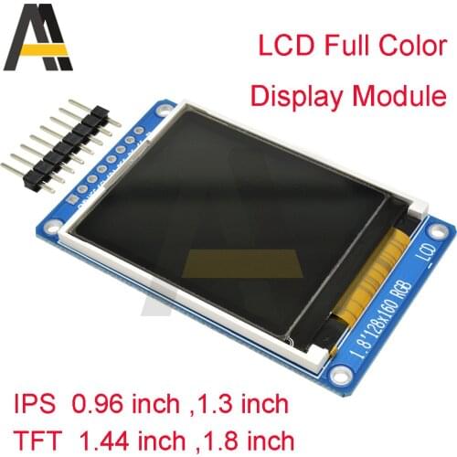 IPS TFT Display 0.96/1.3/1.44/1.8 inch IPS 7P SPI HD 65K Full Color LCD Module ST7735 Drive IC 80*160 (Not OLED) For Arduino