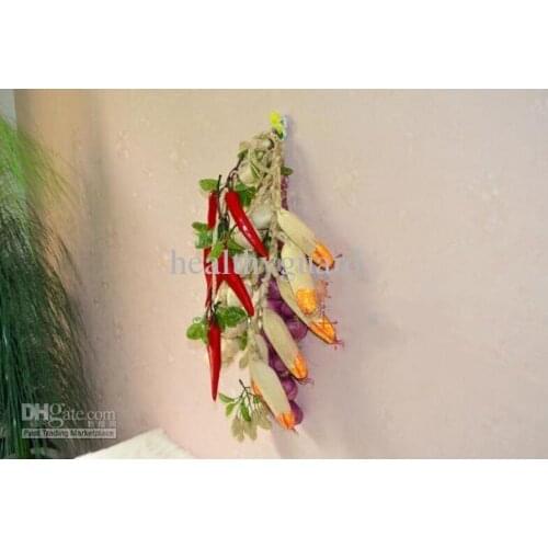 47cm Artificial plastic Garlic wall hangings Garlic Fake Decorative vegetables home decor photographic props kids Education toys