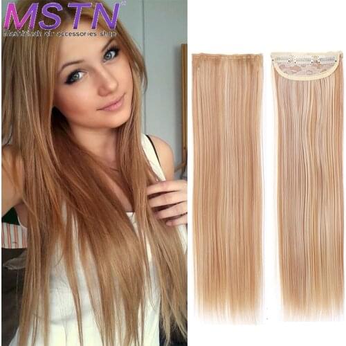 MSTN Women Synthetic Extended Hair Medium Length Straight Ponytail Light Brown Natural Hair Accessories Comfortable And Natura