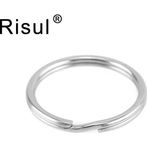 Risul 1.4mm Wire Diameter Key Ring Outer Dia 18/20/23/25mm basic key chain rings Stainless Steel polished key rings 100pcs