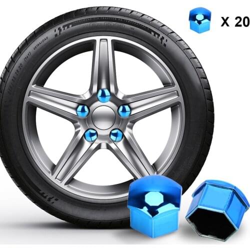 17mm 20 Pieces Car Wheel Nut Caps Anti-Rust Protection Covers Caps Car Tyre Nut Bolt Auto Hub Screw Cover Exterior Decoration