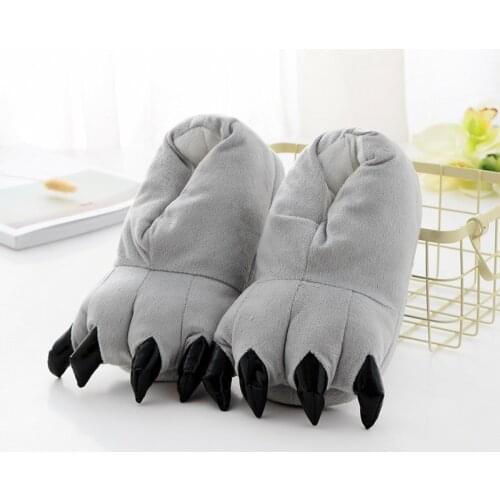 Huaraches Sneakers Cute Funny Animal Paw Slippers Monster Claw Cartoon Slipper Warm Soft Plush Winter Indoor Shoes Match Onesies