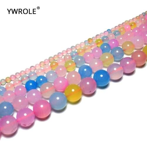 Round Loose Natural Colorful Morganite Agat Stone Beads For Jewelry Making Diy Bracelet Necklace 4/6/8/10mm 15'' Wholesale Lots
