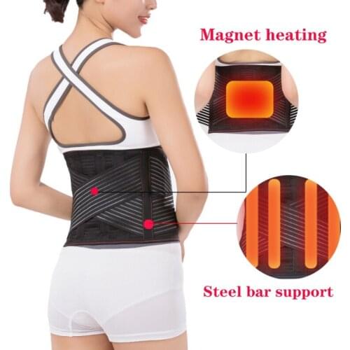 Magnetic Self-heating Waist Brace Steel Bone Bar Waist Belt Men Women Lumbar Support Back Brace Belt Therapy Belt