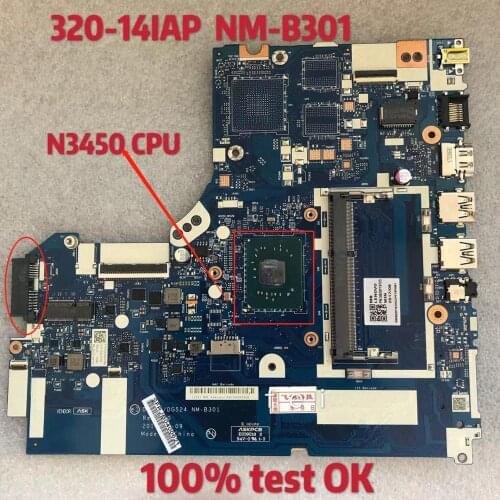 For Lenovo Ideapad 320-14IAP Laptop Motherboard NM-B301 SR2Z6 N3450 CPU 100% test ok