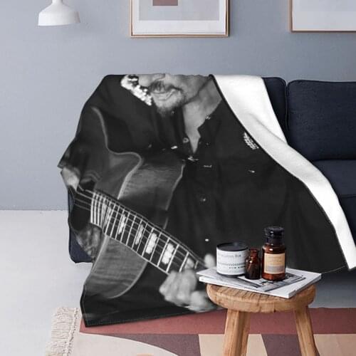 Johnny Hallyday Blanket Fleece Autumn/Winter Rock Multi-function Super Warm Throw Blankets for Bed Outdoor Quilt