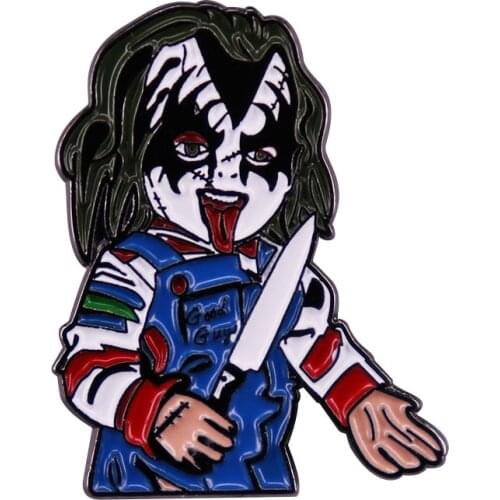 New Fashion Horror Movie Childs Play Chucky Badge Alloy Enamel Brooch for Halloween Gift
