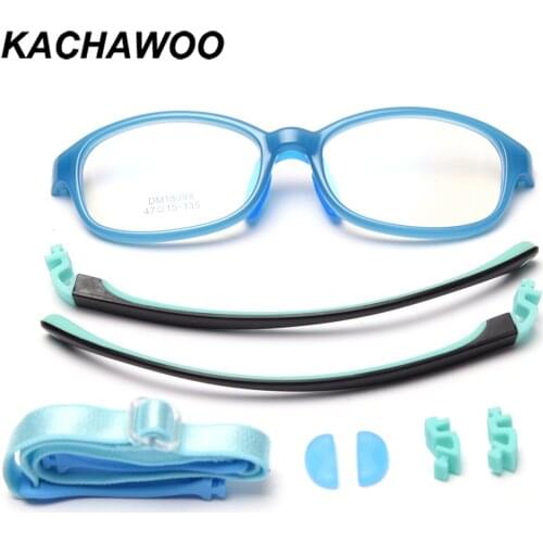 Kachawoo square glasses for kids boy girl protective optical eyewear accessories children ultralight TR90 spectacles blue