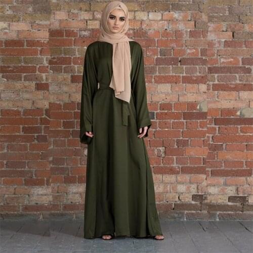 2021 Clothing New Fashion Popite WomenS Dress Basic Middle East Turkey Solid Large Robe Skirt (No Headscarf)