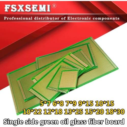 Single Side Prototype PCB Universal test board circuit Peg Board 5x7 6x8 7x9 9x15 10x15 10x22 12x18 13x25 15x20 18x30 30x40 5*7