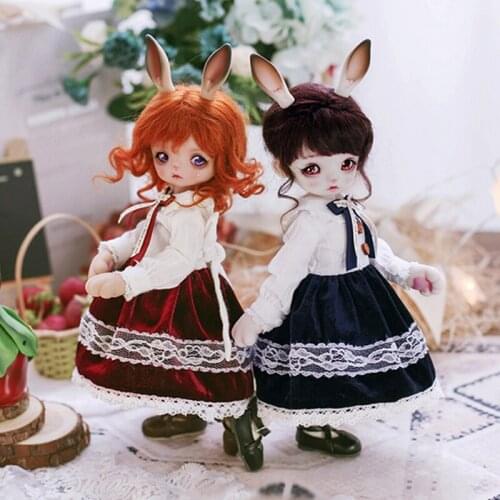 Full Set BJD 1/6 Female Doll Gina Little Bunny SD Doll Adjustable Joint Adult Puzzle Toy Naked Baby White Skin Natural Skin