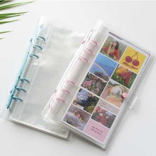 A6 Transparent Loose-leaf Notebook Journal Multifunctional 3 Inch Photo Card Album Deco Storage Book School Office Stationery