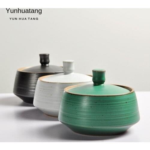 Manual Vintage Ceramic Pot Earthenware Tea Tea Custom Kiln Awake Cha Guan Bulk Cha Guan Tea Box Ceramic Jar Tea Tin Containers