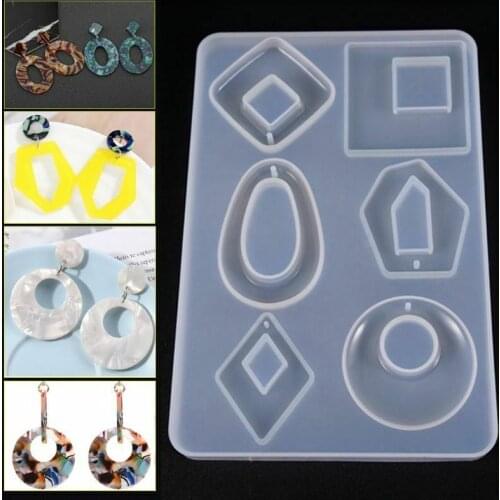 Silicon Epoxy Resin Molds for Jewelry Mold Acrylic Earring Necklace Pendant Transparent Casting Mold DIY Jewelry Making Tool