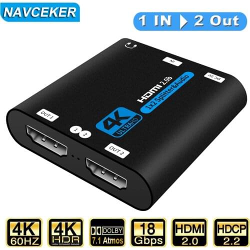 2020 1x8 4K UHD HDMI Splitter 2.0 1x2 HDMI 2.0 Splitter HDCP 2.2 HDR Splitter HDMI 2.0 4K 1x4 HDMI2.0 Splitter For XBox PS4 pro