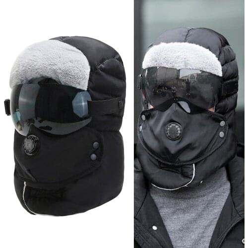 Unisex Balaclava Winter Warm Hat Trapper Cap Face Eye Protection Windproof Multifunctional eye and ear protection