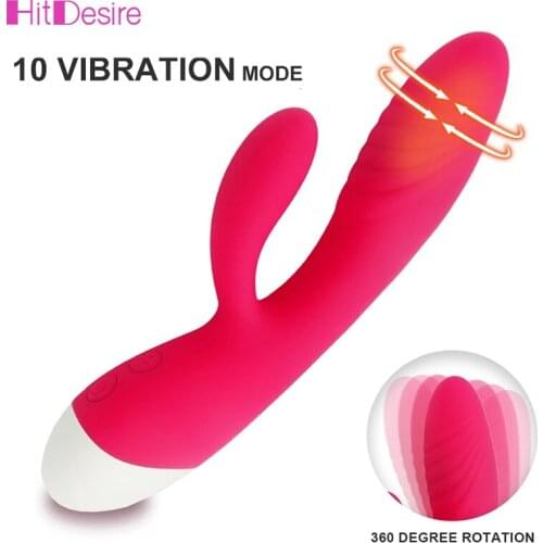 HitDesire Heating Function Vibrator with Clitoris G-spot Stimulation Waterproof 10 Powerful Vibrations for Women or Couple Fun
