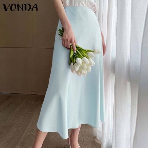 Женские юбки с высокой талией VONDA China At AliExpress