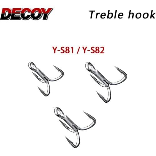 Japanese original DECOY Y-S81 Y-S82 Treble Hook 1# 4# 6# 8# 1/0 3/0 High Carbon Stee Saltwater Fishing Hooks Fishing Tackle