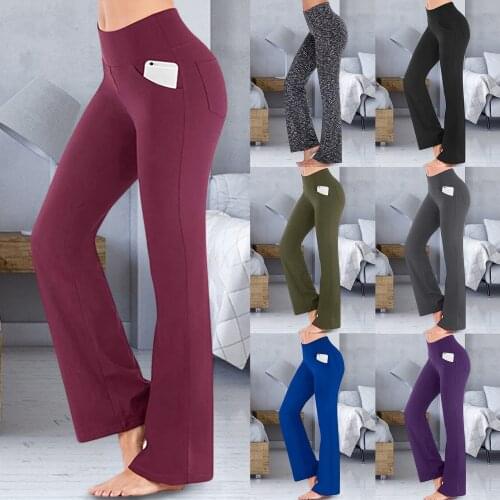 Women Cotton Ballet Trousers Girls Adult High Waist Stretch Bell-bottoms Dance Flare Pants Broad Leg Yoga Sport Ballet Pants