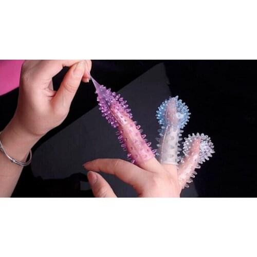10PCS Finger condoms Sex Toys Women G spot sets Fingers Clenched masturbation Barbed Crystal Appeal Fun adult Sex Products