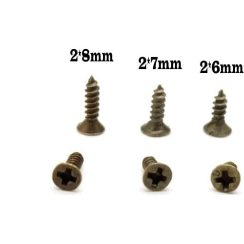 100PCS mm 2*6mm 2*7mm 2*8mm Flat head screw Carpenters small screw Furniture wooden box hardware accessories