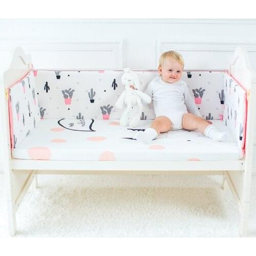 120cm/130cm Baby Bed Bumpers Protector Cotton Newborn Infant Crib Cartoon Cot In Crib For Newborns Multicolor Cot Bumper
