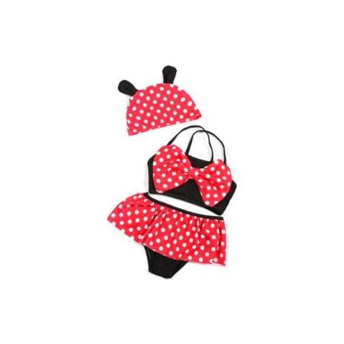 2-4 years children swimwear With Cap Girls Bikini Cute Dot Swimwear baby Kids Girls two Piece Swimsuit Bathing Swimming Suit