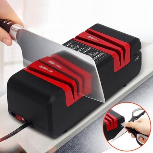 220V Automatic Quick Knife Sharpener Household Electric Knife Cutter Sharpener Stone ic Knife Sharpener-US Plug